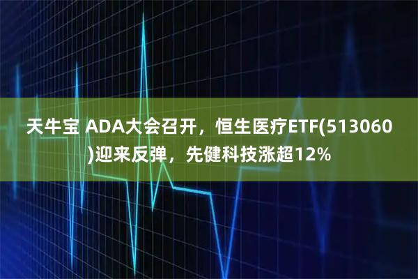 天牛宝 ADA大会召开，恒生医疗ETF(513060)迎来反弹，先健科技涨超12%
