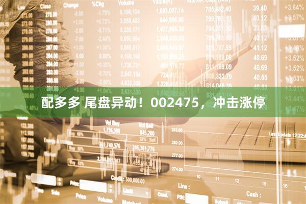 配多多 尾盘异动！002475，冲击涨停